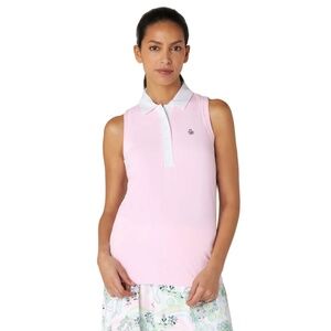 Original Penguin Ladies Gelato Pink Sleeveless Polo - Shirt  Size Large NWOT